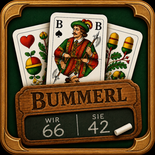 Bummerl App Icon mit Karten und Kreidetafel